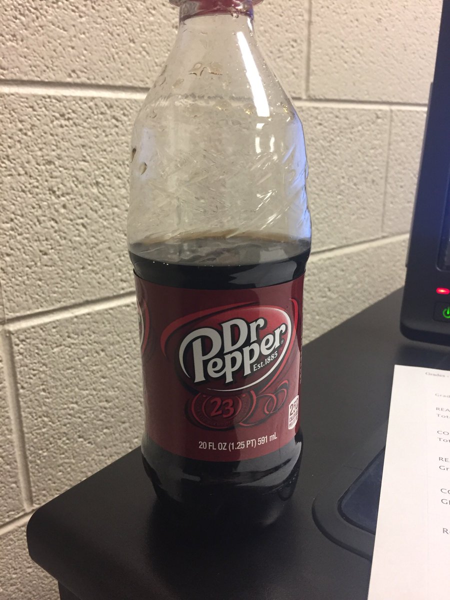 Bagwellsmom's tweet photo. When your students know how to brighten your day, @drpepper appears on your instructor station. Yes, it was full when it arrived. #blessedwithebest https://t.co/Cbzik6T2mu
