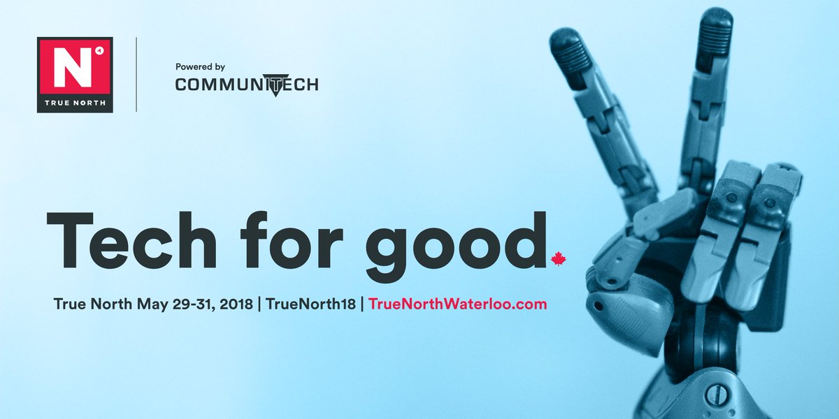 Communitech's tweet photo. Here's some awesome news about #TrueNorth18 -> Spike Jonze, @charltonbrooker and @badassboz to speak at tech for good conference here in Waterloo Region https://t.co/9CaZAzo4y1 https://t.co/zgksLGtGdn