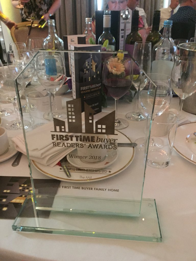 MarkTirionHomes's tweet photo. Proud to win the first time buyer readers awards for “best first time buyers family home” at The Mill for @themillcanton with @CadwynHA  @Lovell_UK @TirionHomes https://t.co/5tKzK9OWi6