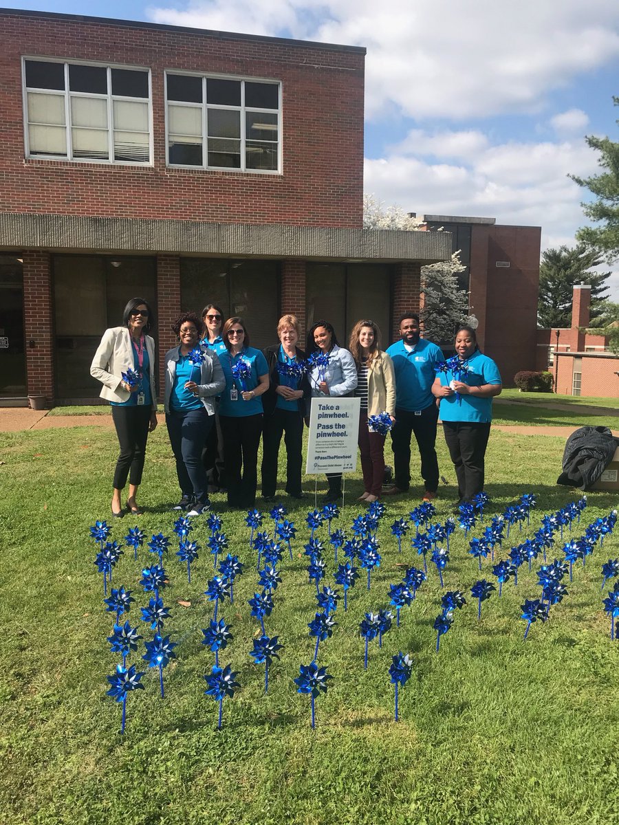 In honor of Child Abuse Prevention month, social workers planted a pinwheel garden. Every day, people are making a difference in the lives of children. #passthepinwheel