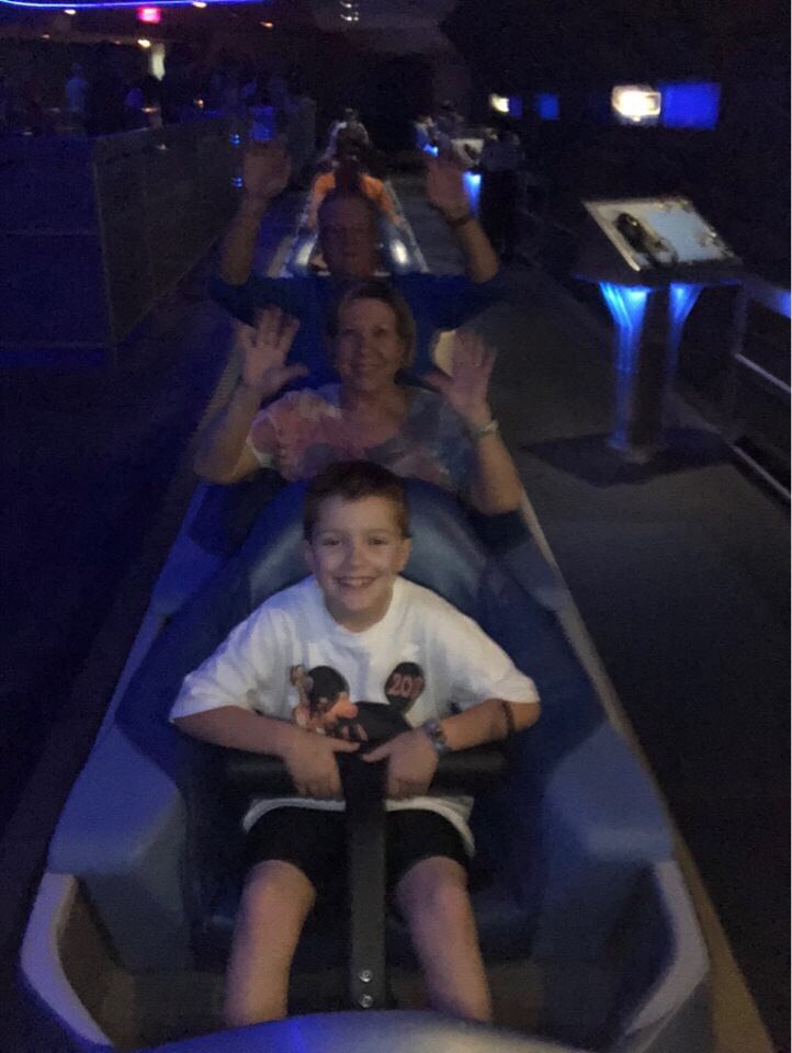 choiredup's tweet photo. Neal takes Mimi and Dadoo on Space Mountain!!! #LHSChoirtakesDisney https://t.co/kG1tIkfzsw