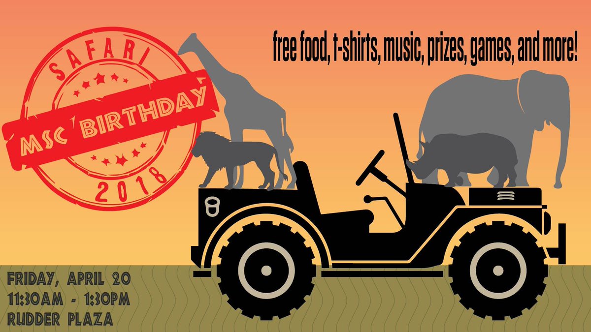 TAMU's tweet photo. π Happy 67th birthday to the MSC! ππ
Celebrate #MSCBDAY2018 today in Rudder plaza with free food, music, & fun: https://t.co/nvgavIb6fx #tamu https://t.co/XAaFYQqevp