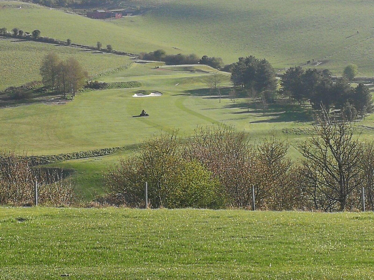 The new bunkers on 8 and 11th settling in nicely! #Worthinggolfclub #newbunkers #downlandgolf