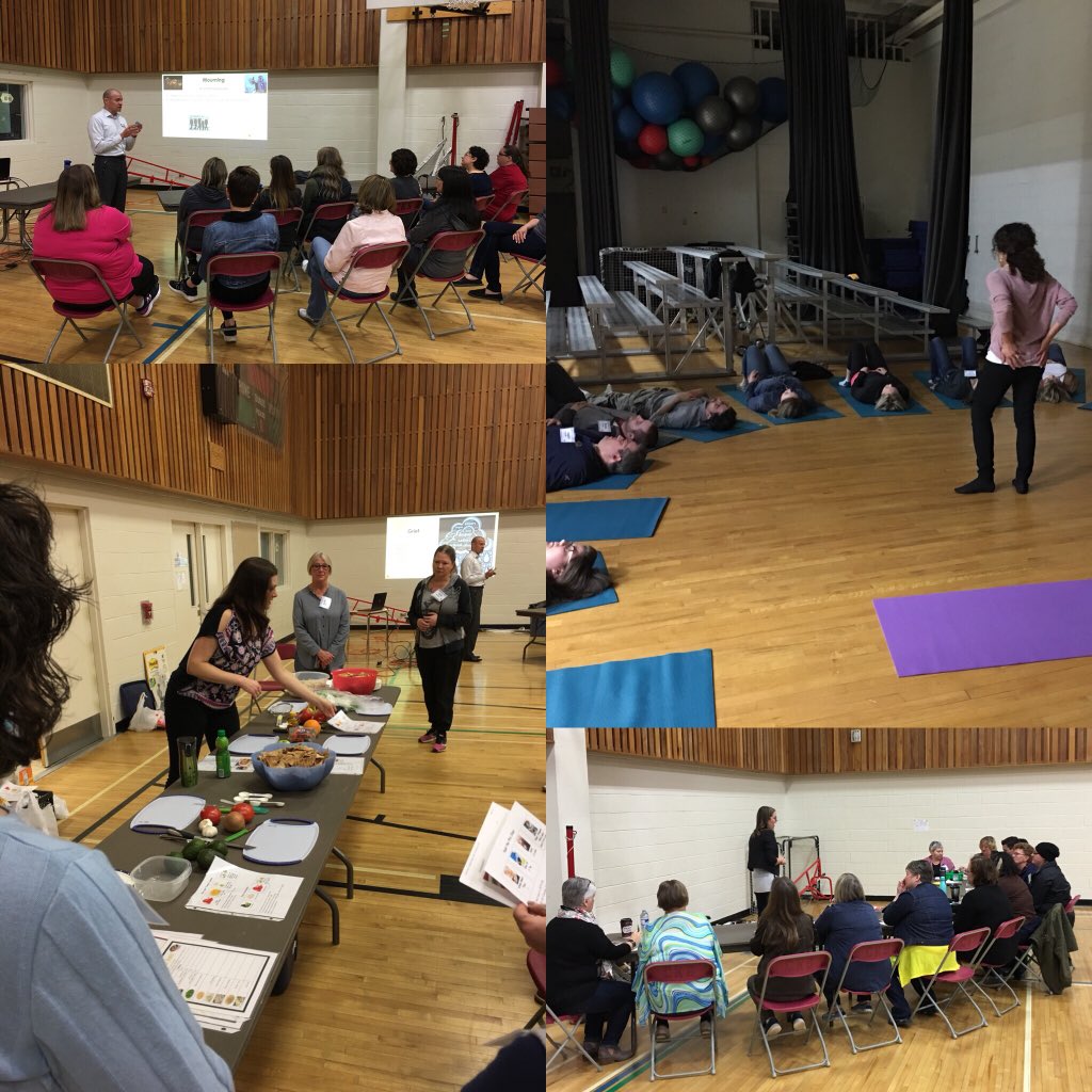 BRSDMHCB's tweet photo. Staff Wellness Session 3 begins! We’re doing yoga, making salsa, focusing on gratitude and talking about grief and wellness with Tammy, Pam, Kristyn and Bill. #brsdlearn #AlbertaMHCB #MHCBAlberta https://t.co/Gvc0fUtyOM