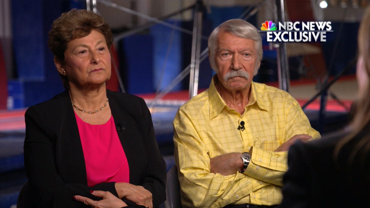 NBCNews's tweet photo. @SavannahGuthrie Bela and Martha Karolyi — whose training center ranch has been at the center of the Nassar scandal — say there is no way they could have known that the disgraced Olympic doctor was preying on girls on their property. https://t.co/UmLD0nTKph

More Sunday on @DatelineNBC. https://t.co/cy5TYP6McM