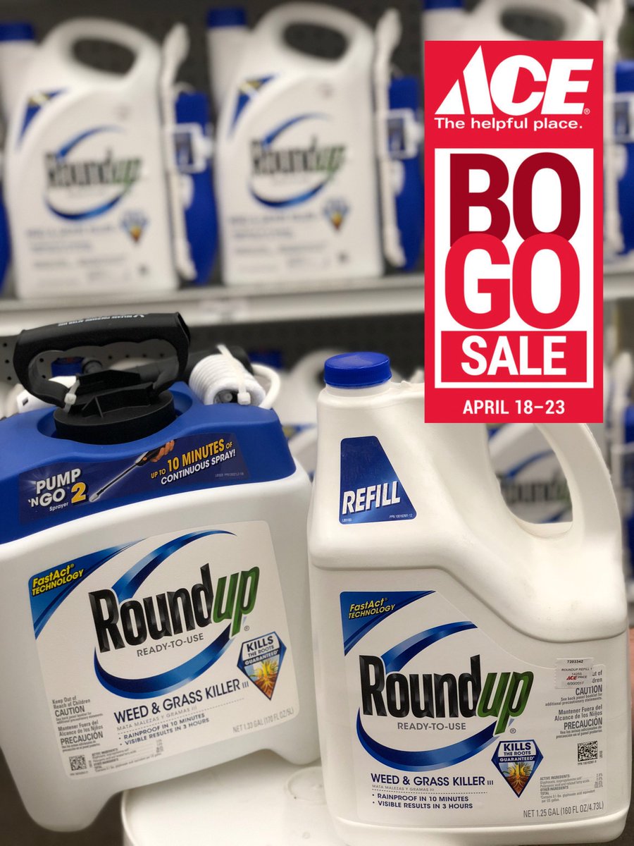 ROUND UP your friends and come to ACE this weekend! BOGO Round-UP buy the Pump and go with Sprayer for $19.99 and get the refill FREE! $15.99 Value! #aceistheplace #roundup #BOGO #ace #bakersace