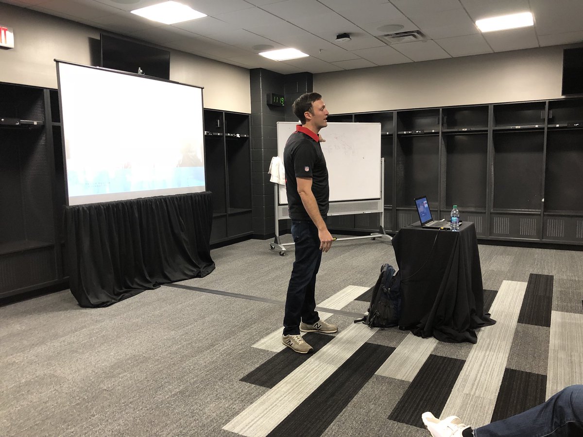 FalconsCR's tweet photo. Breakout session #2 featuring the Atlanta Falcons Team Psychologist, The Taylor Hooton Foundation and Practice Like Pros is now underway❗️

#ATLCoachesHuddle https://t.co/G6DOv9SZvf