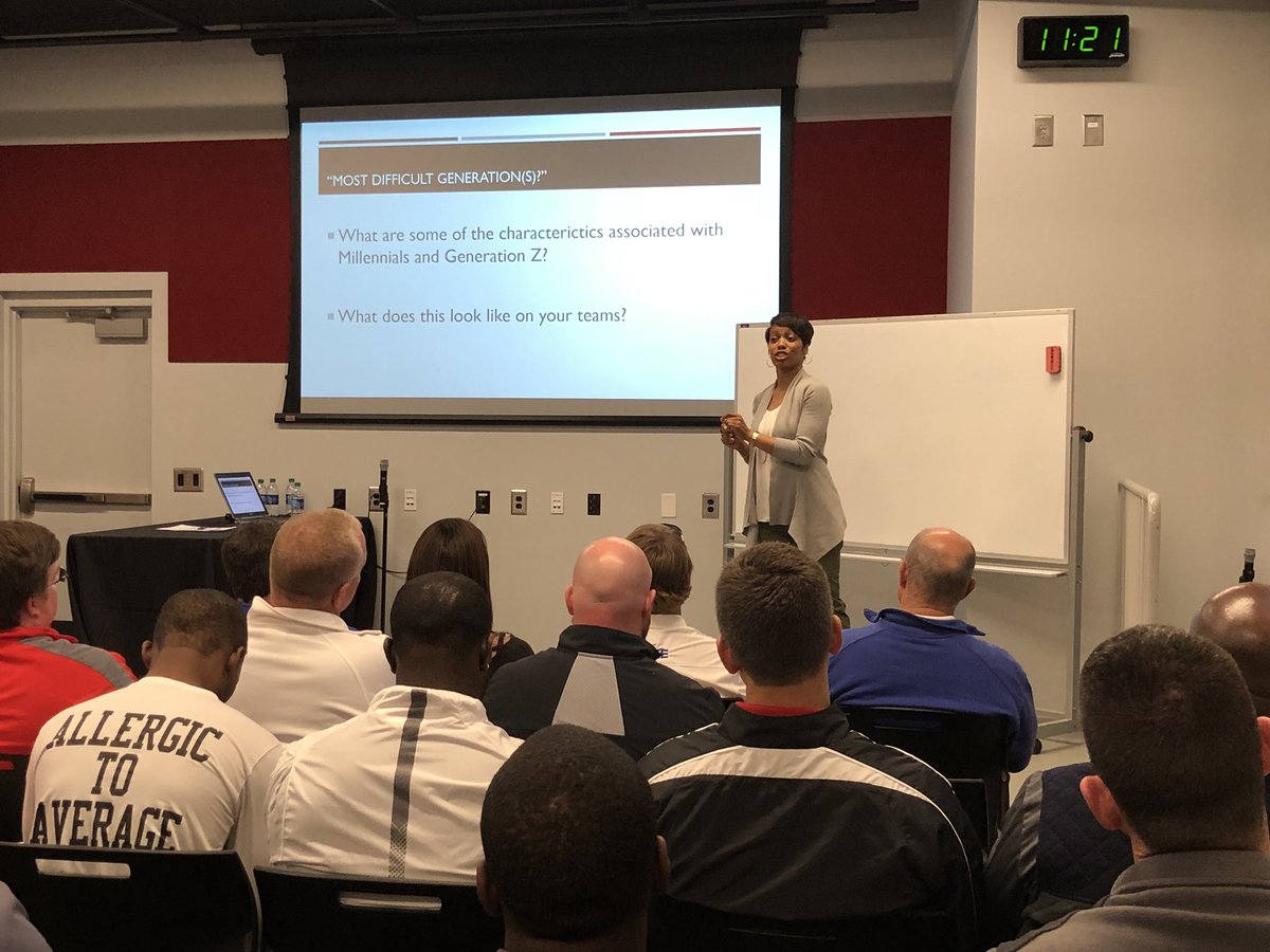 FalconsCR's tweet photo. Breakout session #2 featuring the Atlanta Falcons Team Psychologist, The Taylor Hooton Foundation and Practice Like Pros is now underway❗️

#ATLCoachesHuddle https://t.co/G6DOv9SZvf