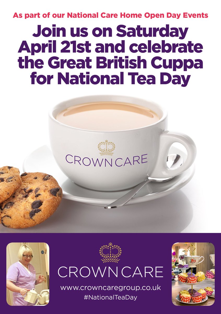 Come and join us for a cuppa tomorrow @ Crown Care Homes #NationalTeaDay #CHOD2018 @CareHomeOpenDay <a href="/danielflounders/">Daniel Flounders</a>