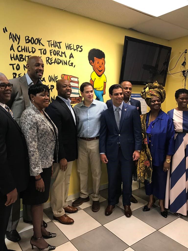 SenMarcoRubio's tweet photo. .@SenatorTimScott and I had a great visit to the @OYCMiami in #Miami #Florida today, where we talked about a provision in the new tax code that will help bring opportunity to communities that need it most. #IIOA #Sayfie https://t.co/9aVUsSJdjd