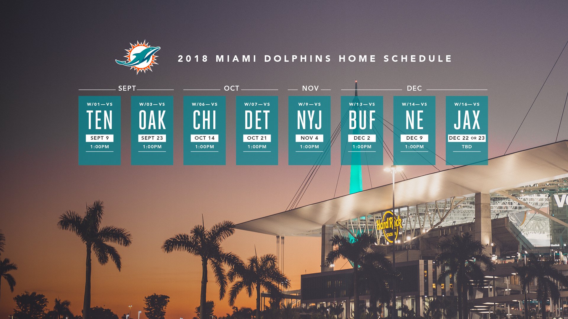 টুইটারে Miami Dolphins "👀Check out this year's home games at
