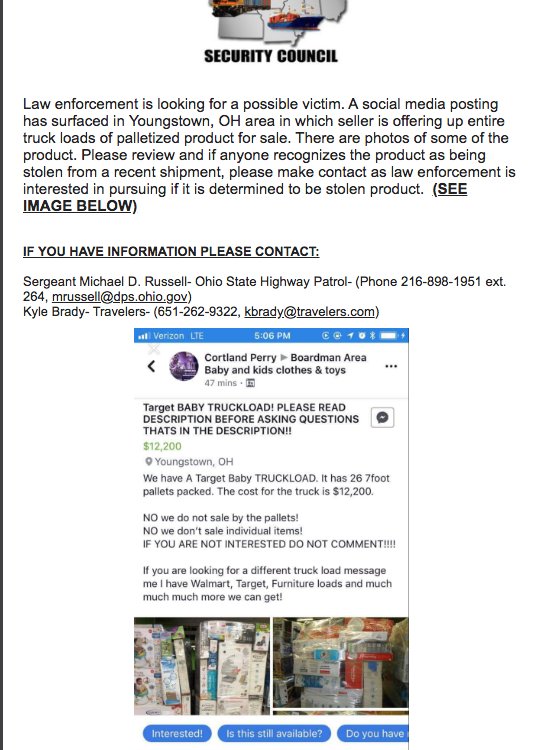 Transportation Alert System - Information Needed