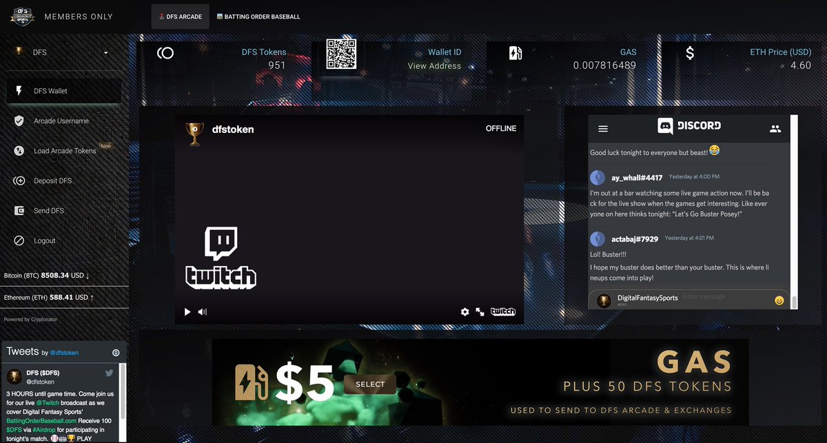 magatrumpsarmy's tweet photo. A $DFS Wallet grants instant access to our #FantasySports Acade. Play all our games with 1 #DigitalFantasySports Username &amp; PIN. Easily transfer $DFS Tokens thru @metamask_io to any listed exchanges or enjoy our live @TWITCH show daily. Sign up for FREE https://t.co/HHRPhEyVIR 🏆 https://t.co/QwTKWWcmwj