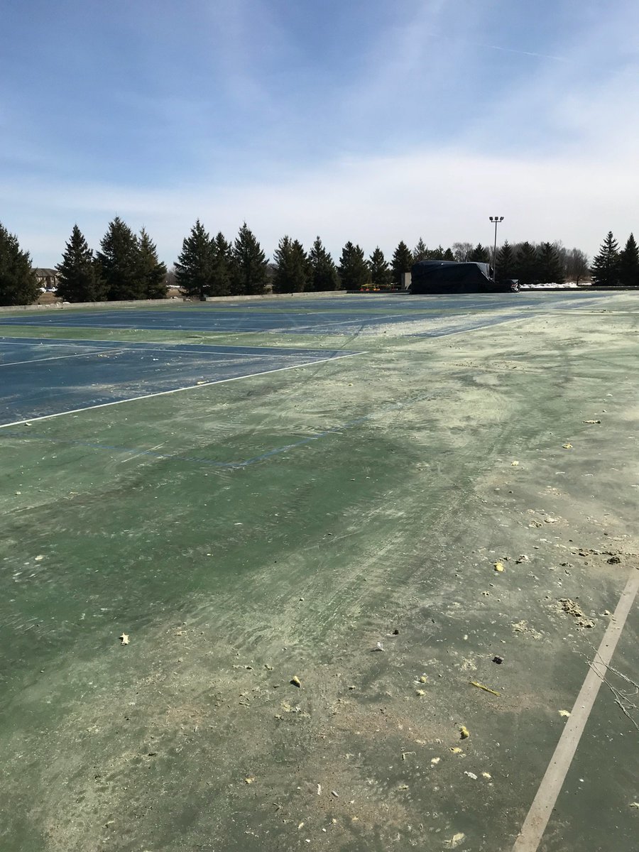 Htfenton's tweet photo. Dome cleanup almost complete. Mother Nature left us quite the mess. New bubble should be completed by September 1. #stafit #getfitbefitstafit https://t.co/kPqEUj6hgb