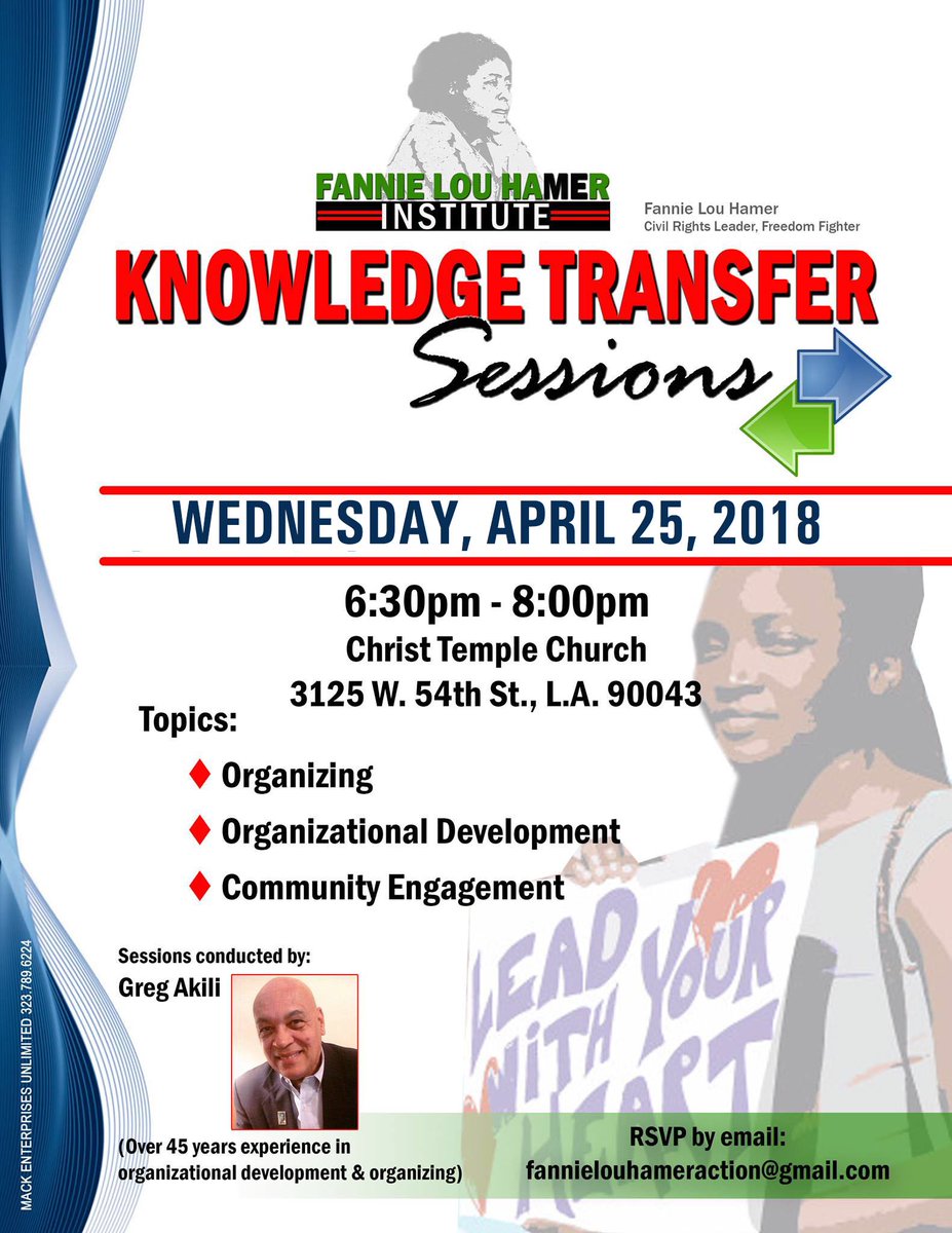 AkiliGreg's tweet photo. Join us for the Fannie Lou Institute Knowledge Transfer session. Wednesday April 25,6:30pm https://t.co/uxErziHCZ2