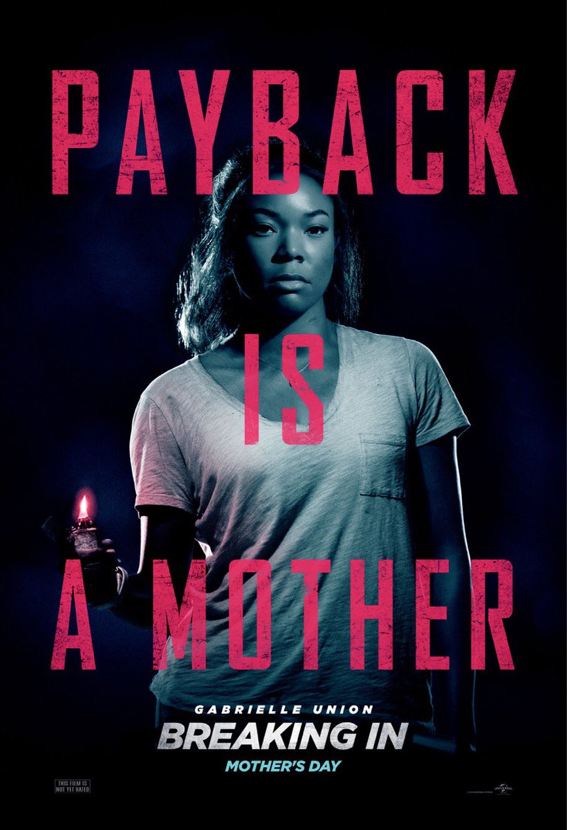BenMkWrites's tweet photo. This May, payback is a mother. @itsgabrielleu stars in #BreakingInMovie, and you could #win passes to a May 9 advance screening in #Toronto or #Vancouver. Follow, RT + Reply w/ your city to enter the #contest! https://t.co/qtxRmItVCg