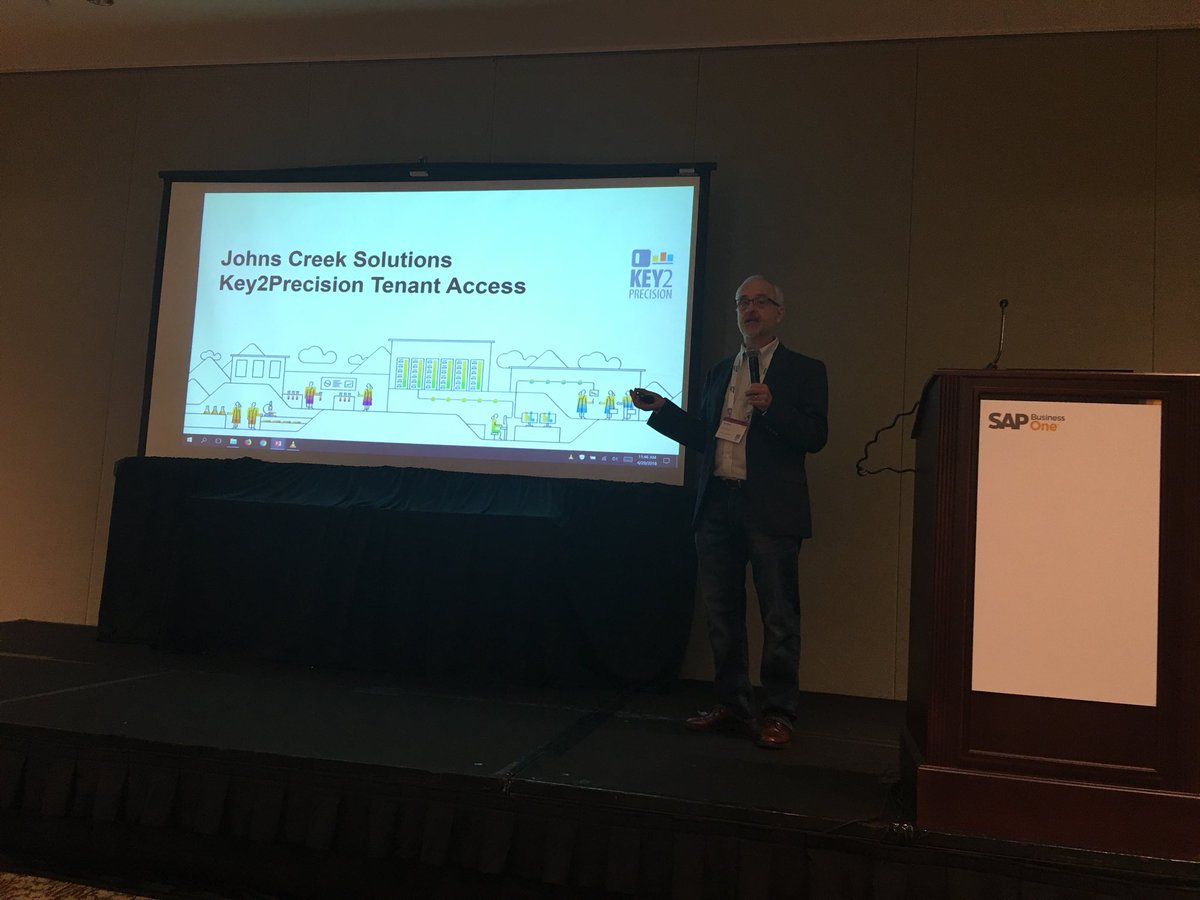 IditSaguey's tweet photo. Mel is showcasing JohnCreek14 solution Key2Precision tenant access for #SAPBusinessOne at the #SMBSummit2018 https://t.co/gM0cKErasi