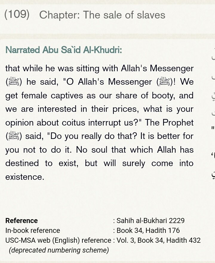 Aisha Murtad On Twitter Mohammed S Warriors Were Reluctant To Devalue Their Female War Captives By Getting Them Pregnant He Had An Opportunity To Ban Rape But Instead He Offers Advice On How
