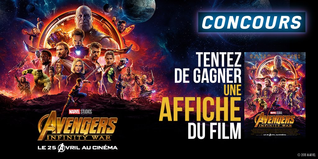 MarvelFR's tweet photo. RT pour tenter de remporter une affiche d'#Avengers : #InfinityWar, dès le 25 avril au cinéma ! https://t.co/LsLRNcaNSM