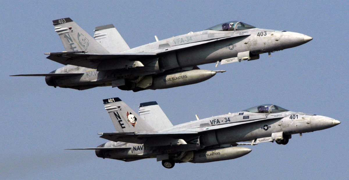 USN_Submariner's tweet photo. The Navy has officially retired the F/A-18C Hornet from combat.
Strike Fighter Squadron 34 (VFA-34) "Blue Blasters" attached to USS Carl Vinson (CVN-70) made their last deployment & likely to get the first F-35C Lightning IIโs.
#USNavy #3rdFLT #CSG1 #CVW2 #VFA34 โ๏ธ๐บ๐ธ https://t.co/7UJEve8fK9