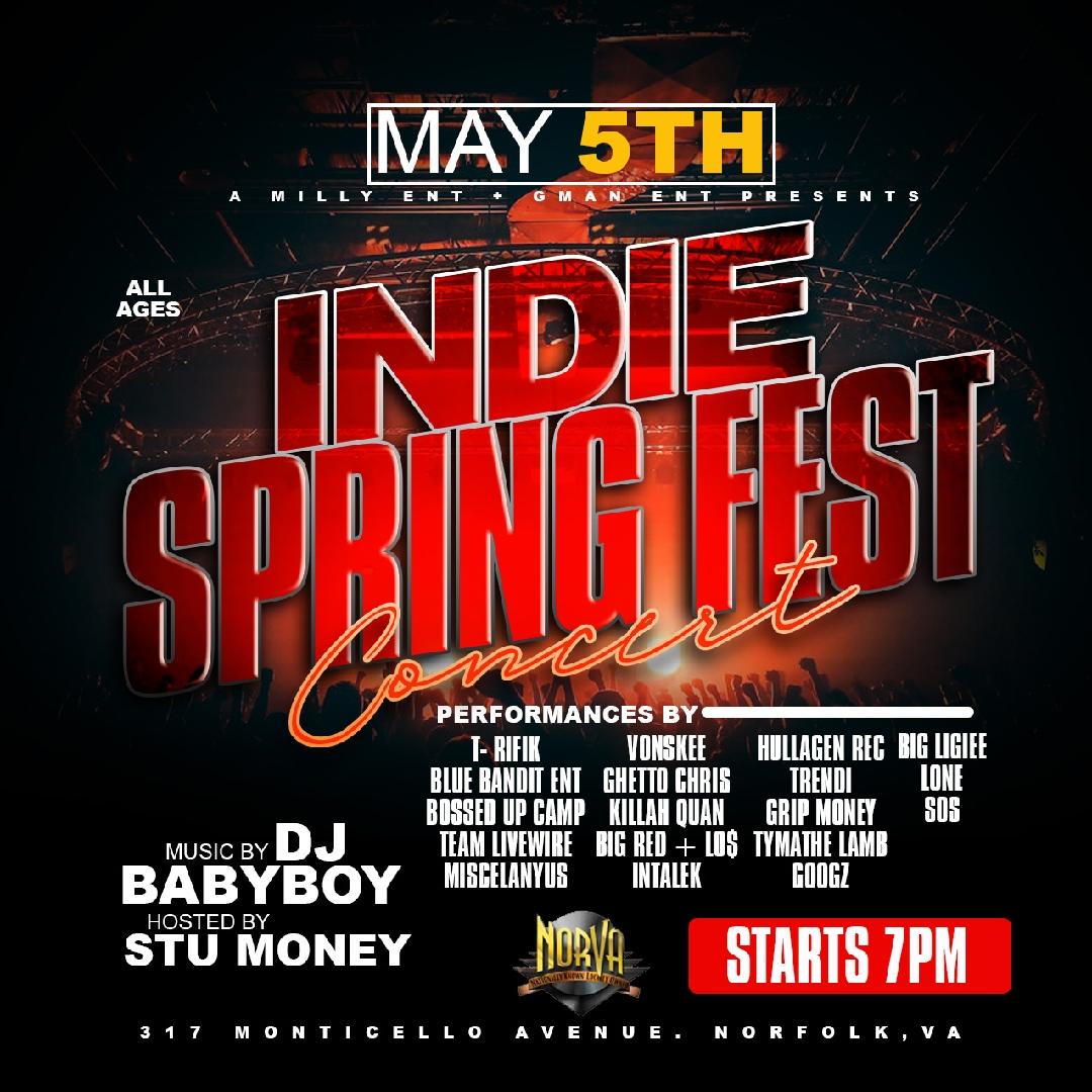 gmanmusicgroup's tweet photo. The "Indie Spring Fest Concert" is going down in 2 weeks at @TheNorVa ... Get your tickets NOW!!! DM me for advance tickets. Check the flyer for more info. #Gmanentertainment #AmillyEnt https://t.co/FyIpE6OSQV