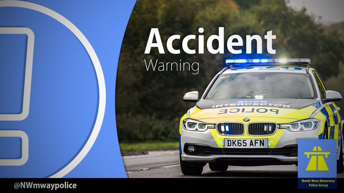 NWmwaypolice's tweet photo. 2 Vehicle RTC on the M56 Junction 14 to J12 Eastbound - two Cheshire Motorway officers are on scene - Lanes are blocked at the moment #MS34 #HT44 - One vehicle is not driveable for us to move to the hard shoulder. We will be putting a Lane 3 closure in place. No injuries https://t.co/T7tYgqhSZo