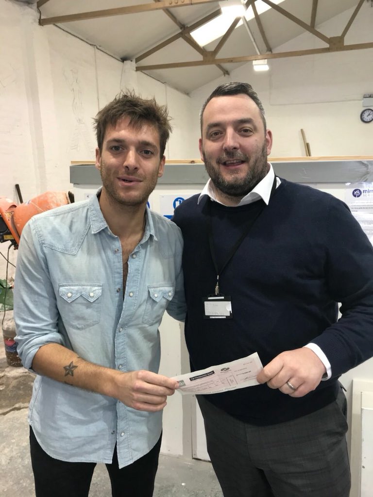 The one and only <a href="/PaoloNutini/">Paolo Nutini</a> donated an amazing £5,000 to <a href="/mirrenpark/">Mirren Park School</a> today from the proceeds of his @SpreeFestival concert at Paisley Abbey last year. We are delighted he thought about our wonderful young people. He’s coming back to do his Nat 5 Practical Woodworking! 👍🏻