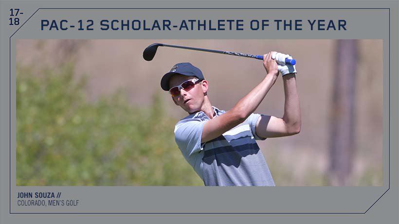 pac12's tweet photo. Congratulations @CUBuffsMGolf’s John Souza named the #Pac12MGolf Scholar-Athlete of the Year for the 2017-18 season!  More: https://t.co/xNRF9GF3LS https://t.co/ReU0jRvyrd
