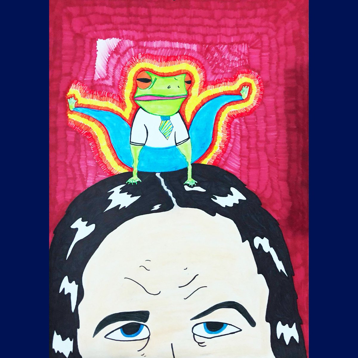 donnafrems's tweet photo. F is for Frogman, art by Jasmin Flynn (@jasminflynn_ / jasmin.flynn on Insta https://t.co/YwoYwSOUf4) #AuntyDonnaAtoZ @AuntyDonnaBoys https://t.co/E3pPz9nbgH