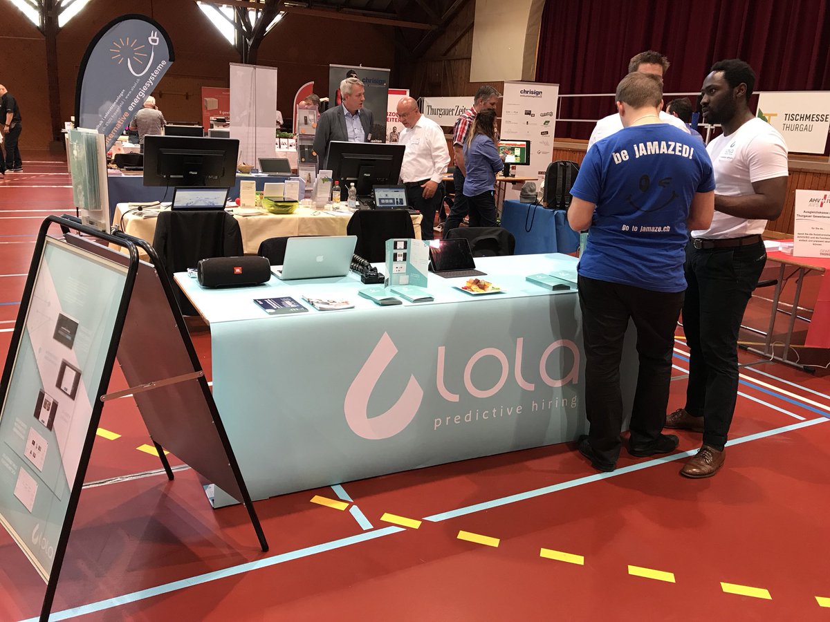 Die <a href="/tischmesseTG/">Tischmesse Thurgau</a> ist seit einer Stunde vorbei. Mit dabei war auch lola: eine #predictive #hiring App. Spannende Sache oder?