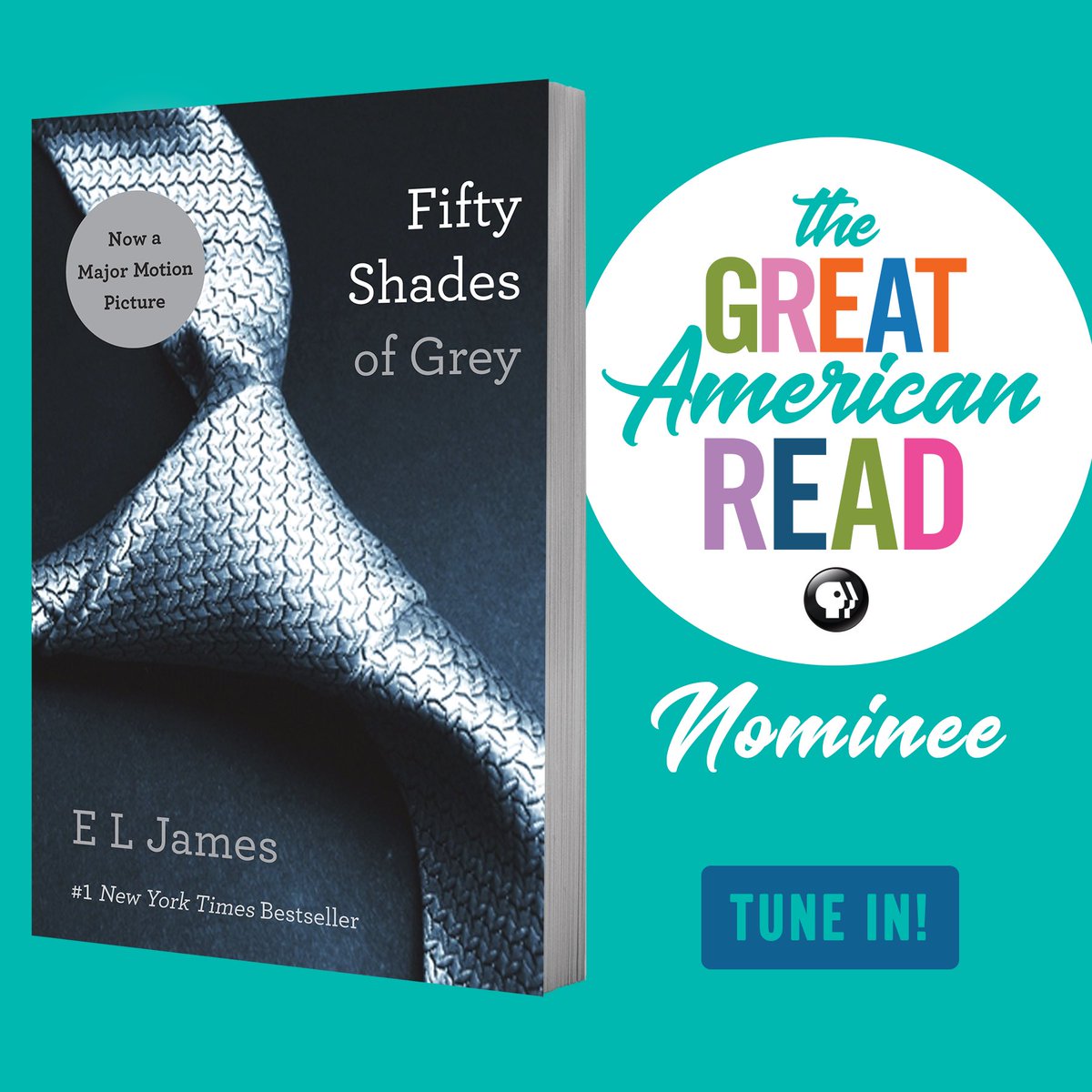 Thrilled &amp; honoured that FIFTY SHADES OF GREY will be a part of <a href="/PBS/">PBS</a>'s The Great American Read, a series designed to spark a national conversation about reading and 100 "books that have inspired, moved, &amp; shaped us." Find out more here #GreatReadsPBS pbs.org/the-great-amer…