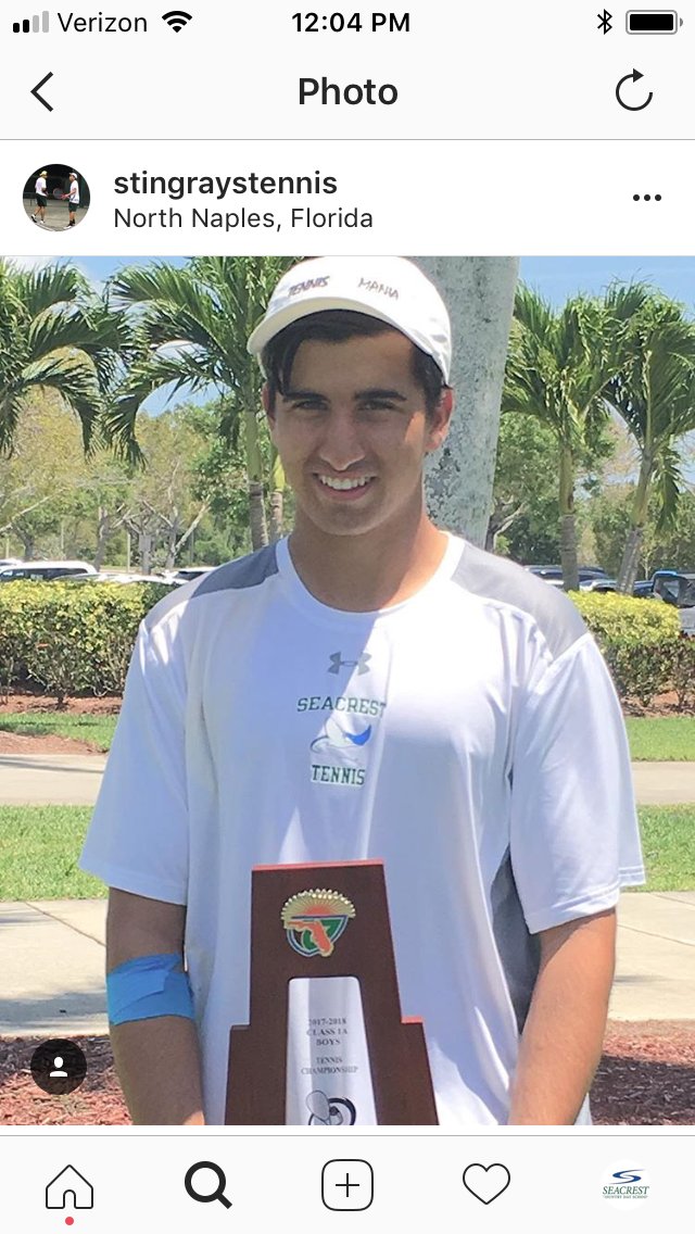 SeacrestSchool's tweet photo. Congratulations to the #Seacrest Boys #Tennis Team on finishing the season as District Runner Up! Kudos to Kiran Shelar for winning District Champion at #2 Singles! #StingrayPride #SeacrestFeverTo500 https://t.co/koBrtr5L2e