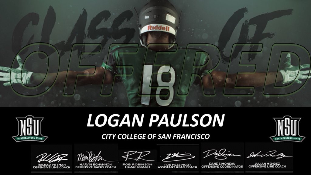 LMPaulson86's tweet photo. Blessed to have received my 2nd offer from Northeastern State University @RobMessinger @coachjimcollins @67outlaw @JuCoFootballACE @JUCOFFrenzy https://t.co/nJFBMUfsUo
