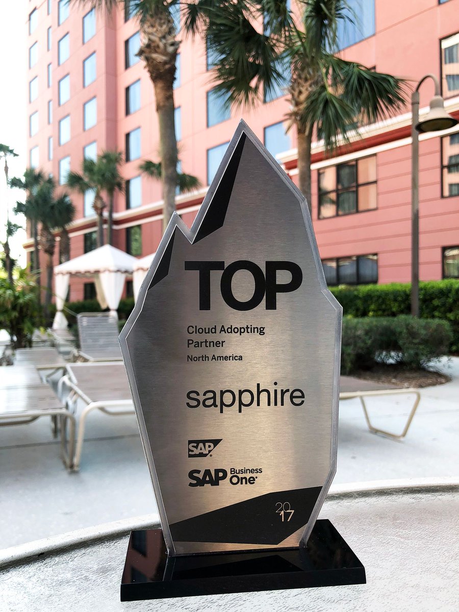 SapphireSystems's tweet photo. We had a blast at the #SMBSummit2018 in Orlando and can't believe we won an award for best #Cloud Adopting Partner, thank you @SAPBusinessOne! :) https://t.co/XSRrjlhz0j