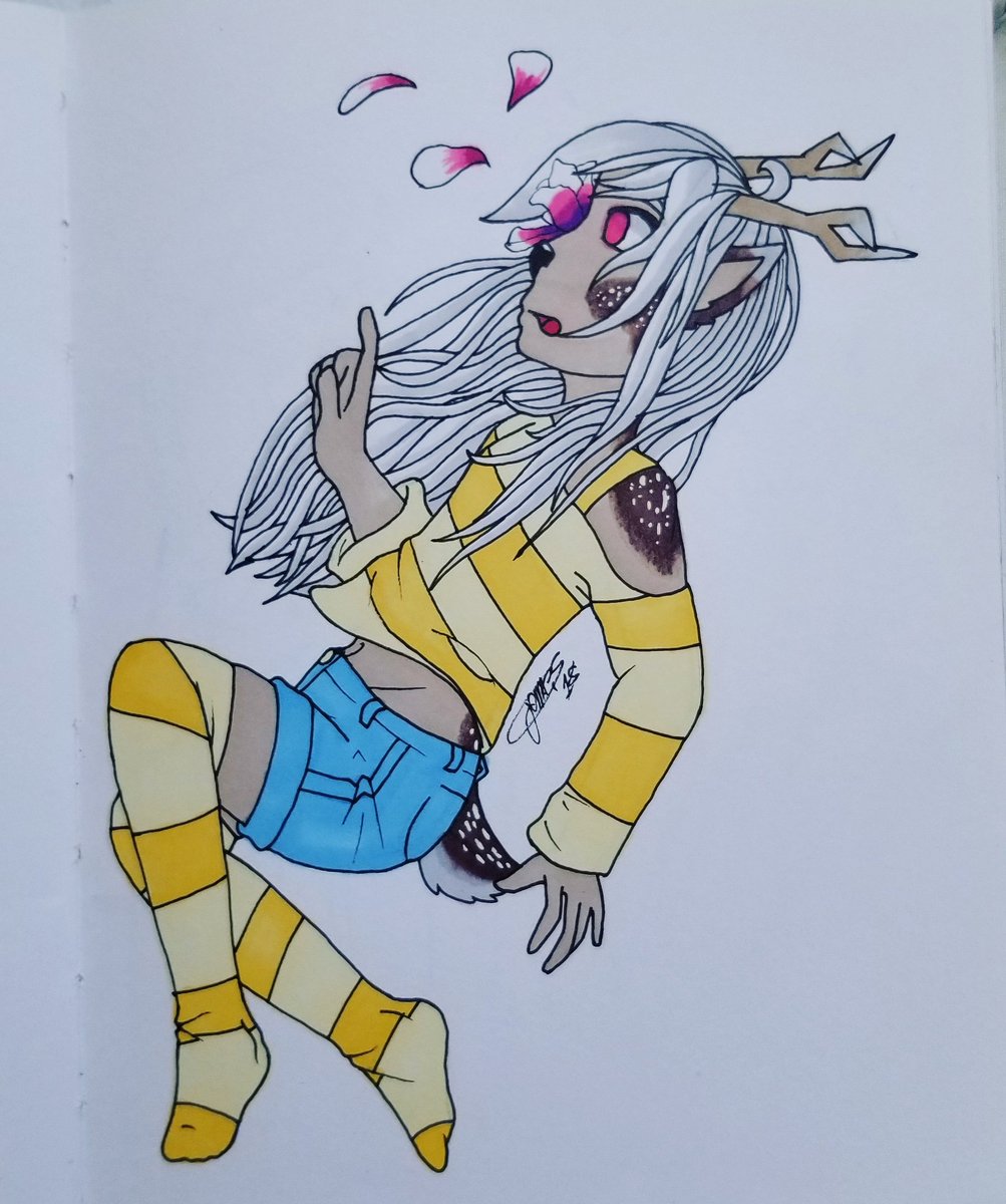 WoomyJoomy's tweet photo. Colored the lil fawn boi~
#originalcharacter #fawnboy #fawndesign #fawn #fawncharacter #fawnboi #inkart #traditionalart #prismacolor #prismacolormarkers #copicmarkers #copic #markers #marker #gelpen https://t.co/x78pJAdcS6