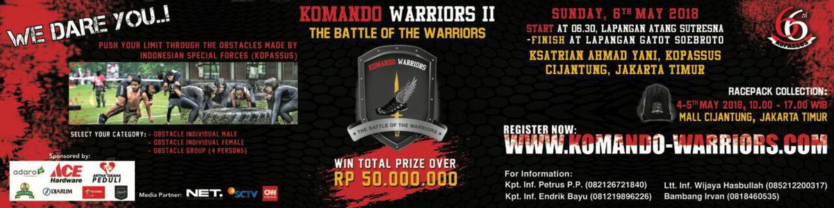 tni_ad's tweet photo. Kopassus Gelar " Komando Warriors II" , Berani Menerima Tantangan ?,  Segera Daftarkan Diri Anda" https://t.co/Ud9ZcwhbB2