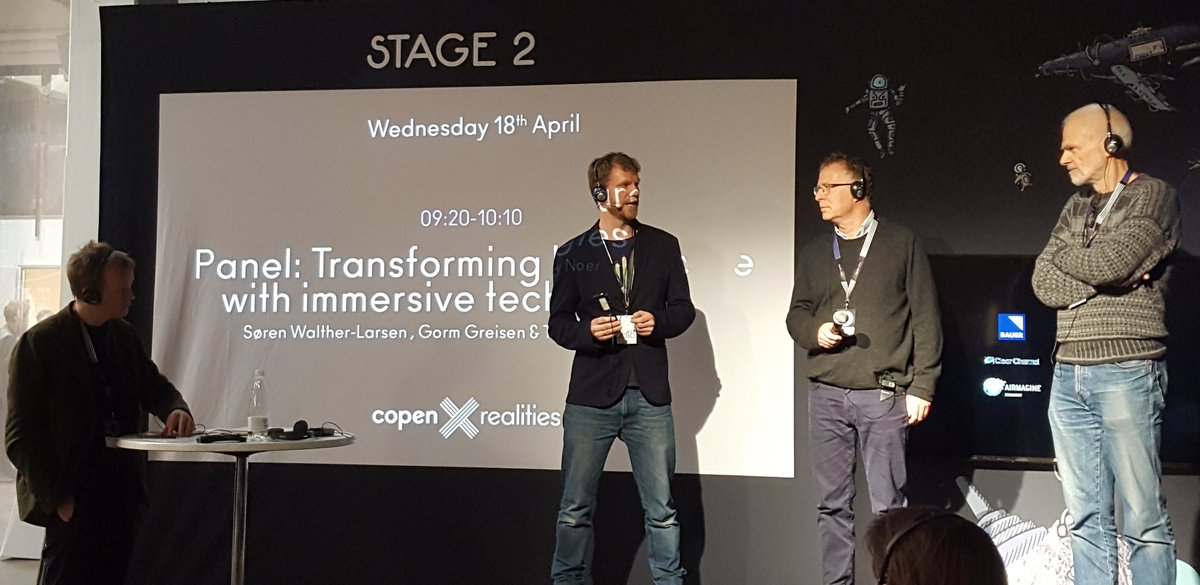 This year at #copenX, <a href="/ThomasSaaby/">Thomas Saaby Noer</a> had the pleasure to share the stage with Søren Walther-Larsen from Rigshospitalet and Gorm Greisen, chairman of the Danish Ethical Committee! Such a refreshing debate about the future of #XR in #Healthcare! 😊 #proud
Thks <a href="/CopenXcom/">CopenX</a>