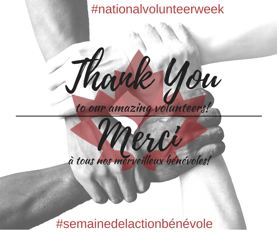 We ❤️ our volunteers! 
Thank you to all our exceptional volunteers for your hard work! #NationalVolunteerWeek 
--

On ❤️ nos bénévoles!
Merci à tous nos bénévoles exceptionnels pour votre travail acharné!  
#Semainedelactionbénévole
