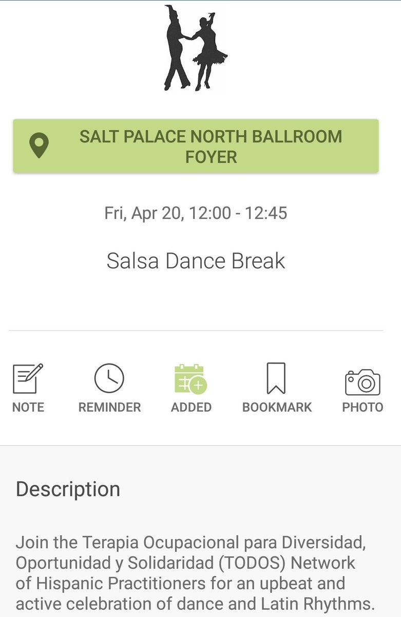 TODOS_OT's tweet photo. Come join #TODOS at noon today #SalsaBreak #AOTA18 https://t.co/2NKP5FqRuf