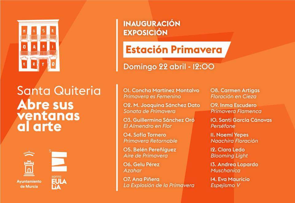 garcipintora's tweet photo. Éste domingo os esperamos, #SantaQuiteria abre sus puertas al #Arte , 14 artistas, 14 ventanas, #estacionprimavera allí nos vemos #santigarciaartgallery #Artistasmurcianos #RRSSARTISTAS https://t.co/9HNv8pIPQx