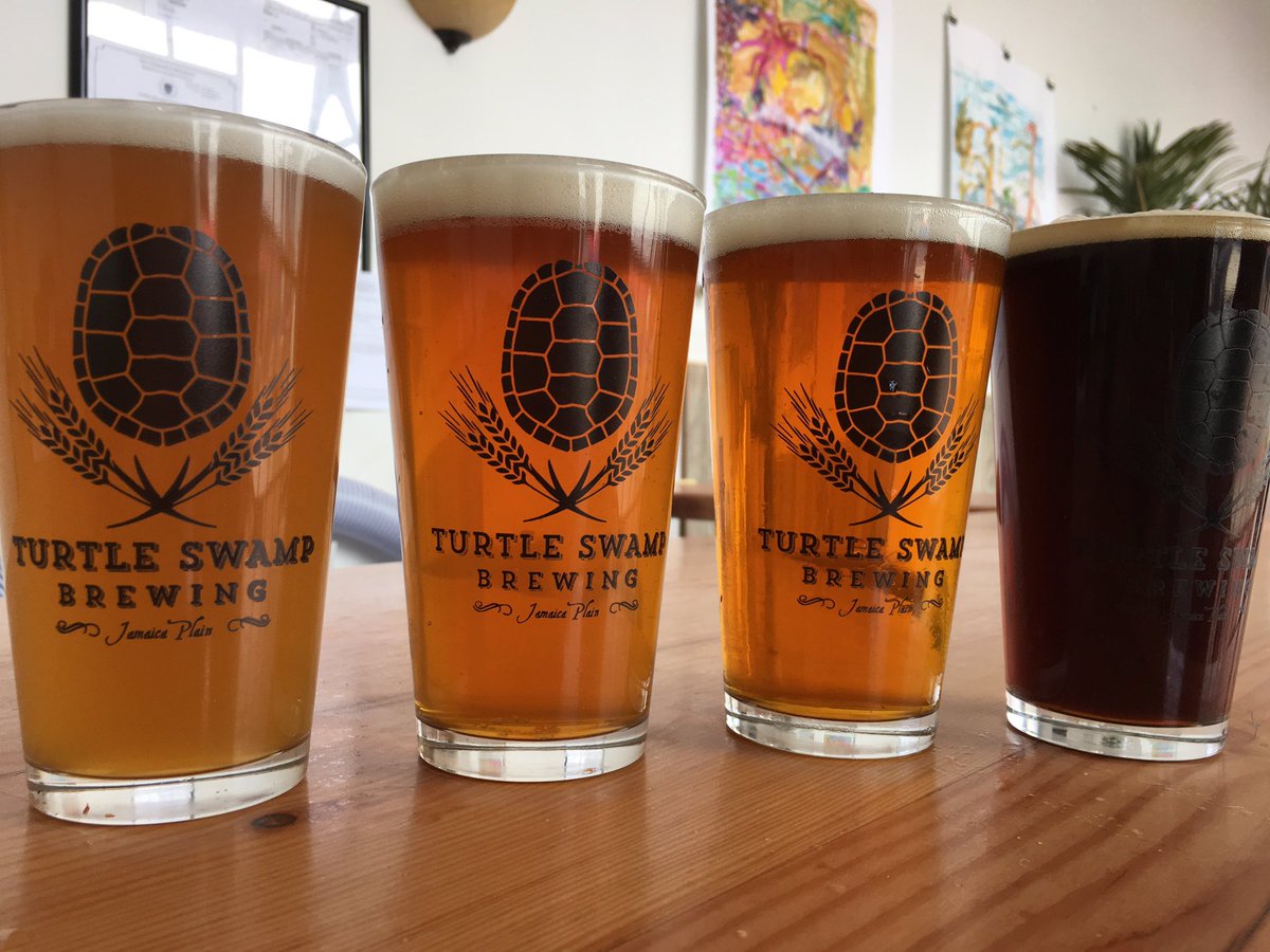 TurtleSwampBrew's tweet photo. April showers bring...rainbows of beer? Sure, lets go with that! Can you I dentify these beers on tap right now just by color? #beerrainbow #springbeginsnow #jplocalfirst #craftbeer https://t.co/cSHElX1RAN