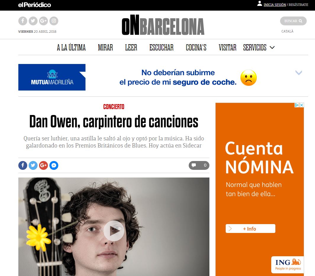 GranaEXPERIENCE's tweet photo. 🗞️ ¡La voz de @danowenmusic nos encanta! 😍
¿Sabías que el cantante ha acompañado como artista invitado a Birdy en su gira europea, pasando por las salas @LaRivieraSala de Madrid y @RazzmatazzClubs  de Barcelona? 
👉🏻 https://t.co/bpsbkse2BJ 
#Noticia @elperiodico https://t.co/EDbx4xVtVC