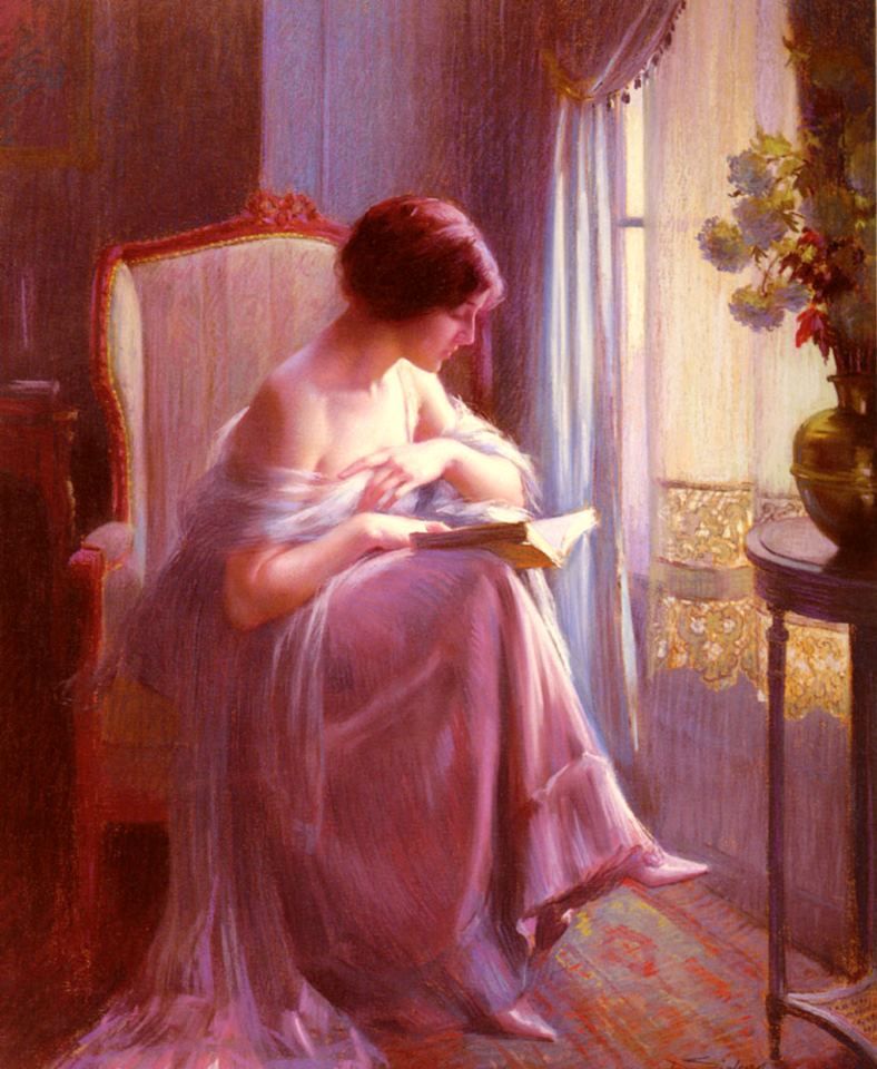 AnneMarieDapp's tweet image. “I do not want to just read books; I want to crawl inside them and live there.” 
― Anonymous 
Painting: Delphine Enroljas, Woman Reading by Window
