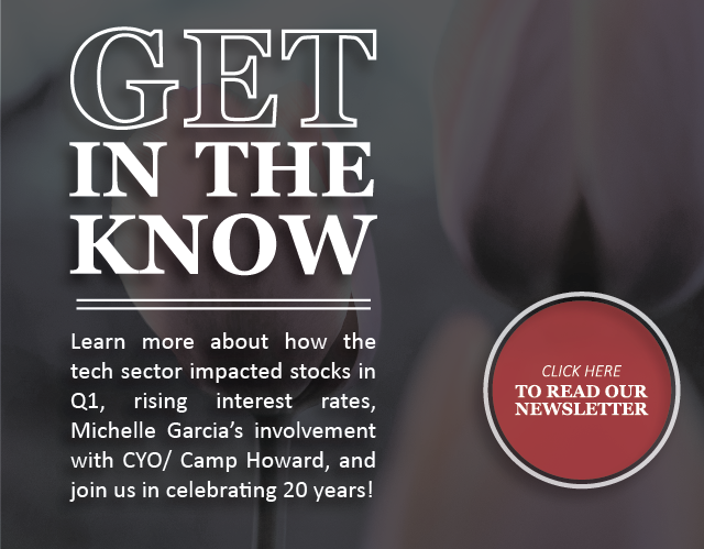 NWInvestment's tweet photo. Get In The Know! Learn more about how the tech sector impacted stocks in Q1, rising interest rates, Michelle Garcia's involvement with CYO/Camp Howard, and join us in celebrating 20! https://t.co/B6iqNtWtA3 https://t.co/8q5sMiq9lf
