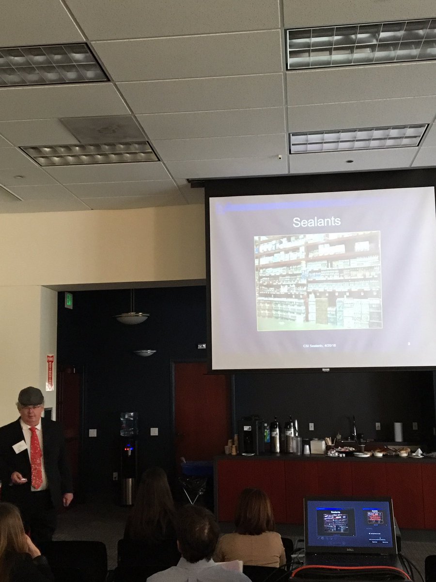 RoofResourcesCA's tweet photo. Chris Nelson, Technical Roof Services, presenting a case study regarding, "Water Intrusion Damage in a Supercomputer Facility." #Sealant #BuildingEnvelope #BuildingSupplies https://t.co/4kPuzIseF2