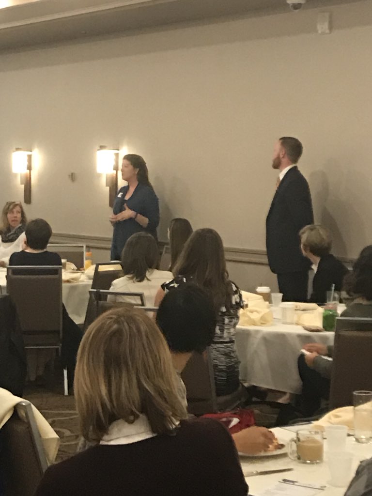 SECAcademics's tweet photo. #SECTour breakfast presentations from @AuburnAdmission reps included “War Eagle” tutorial & rolling out blue & orange carpets for interested students https://t.co/tcxzjxYSow