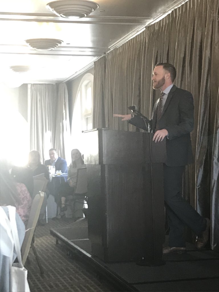 SECAcademics's tweet photo. #SECTour breakfast presentations from @AuburnAdmission reps included “War Eagle” tutorial & rolling out blue & orange carpets for interested students https://t.co/tcxzjxYSow