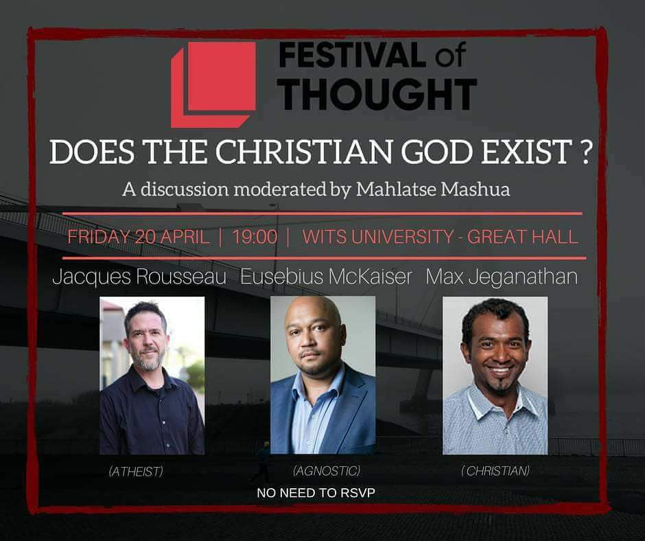 Eusebius's tweet photo. 30 minutes to go....

DOES THE CHRISTIAN GOD EXIST?

Wits Great Hall. 7pm

#WitsGodDebate2018 https://t.co/uik3cqB8N4