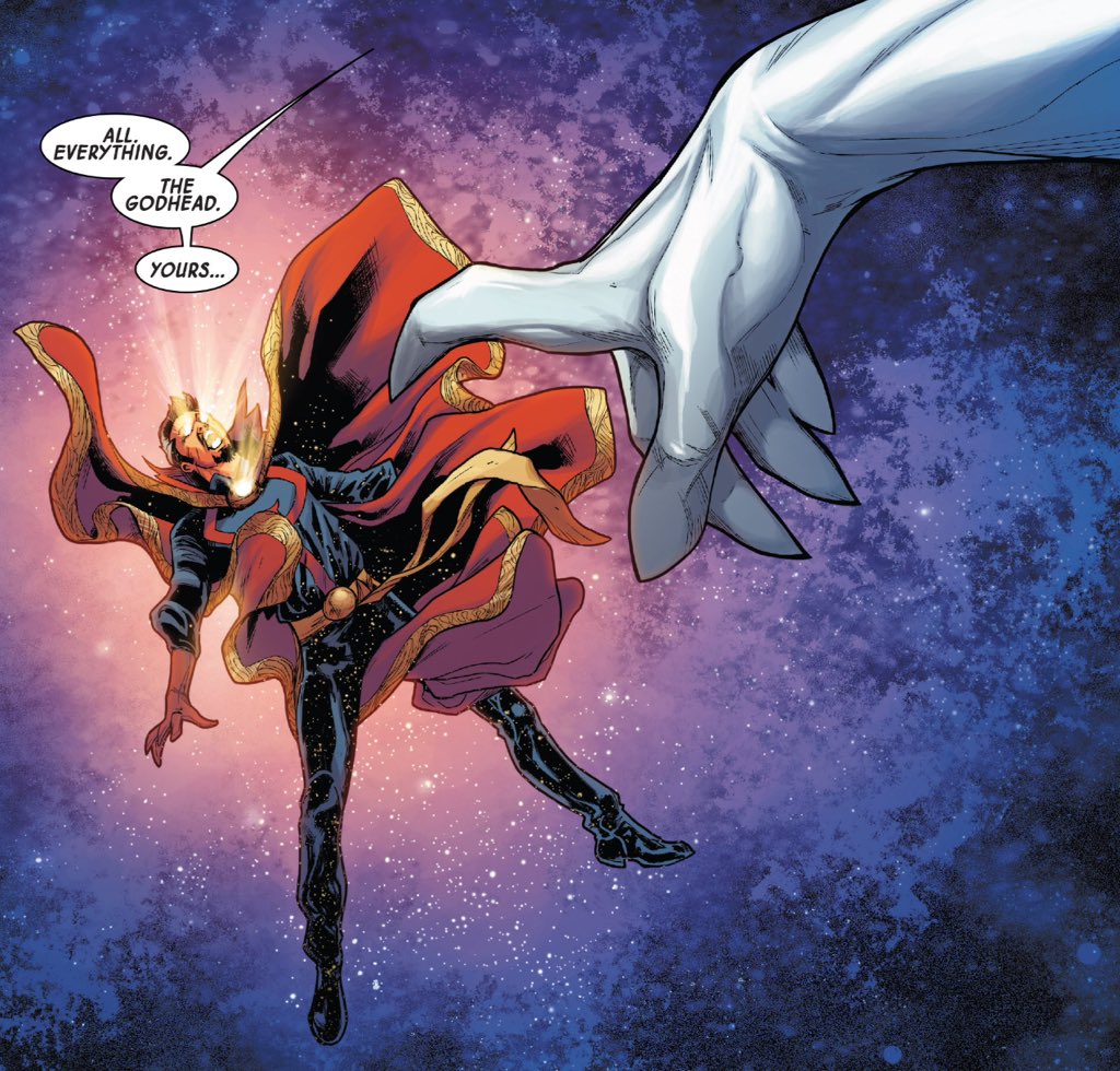 So Hickman works with characters who didn't have on-going solo titles overlapping with his work. Doctor Strange could literally sell his soul here, for example.I wonder if Hickman requested them for his run, or simply worked with what was available to him.(New Avengers #20.)