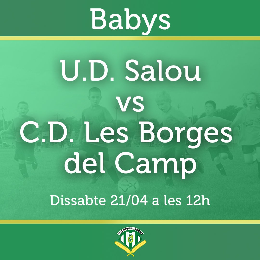 cdlesborges's tweet photo. Hola Borgencs i Borgenques! Els més petits de la casa també juguen demà a Salou! #forçaborges #babys #babyfutbol #futcat https://t.co/sKfQFhUD7R